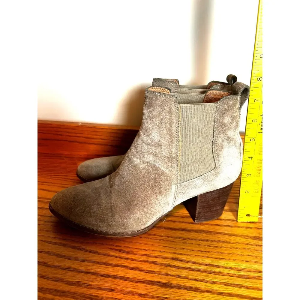 Madewell Size 10 Suede Bootie Taupe Heel